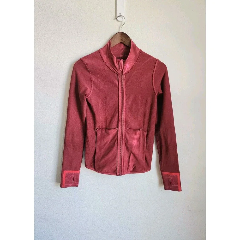 Lululemon Womens 6 Ebb‎ to Street Define Jacket Wash Stone Chianti Red EXCELLENT - Picture 5 of 15